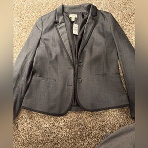 LOFT Gray Tailored Women's Blazer with Notch Lapel